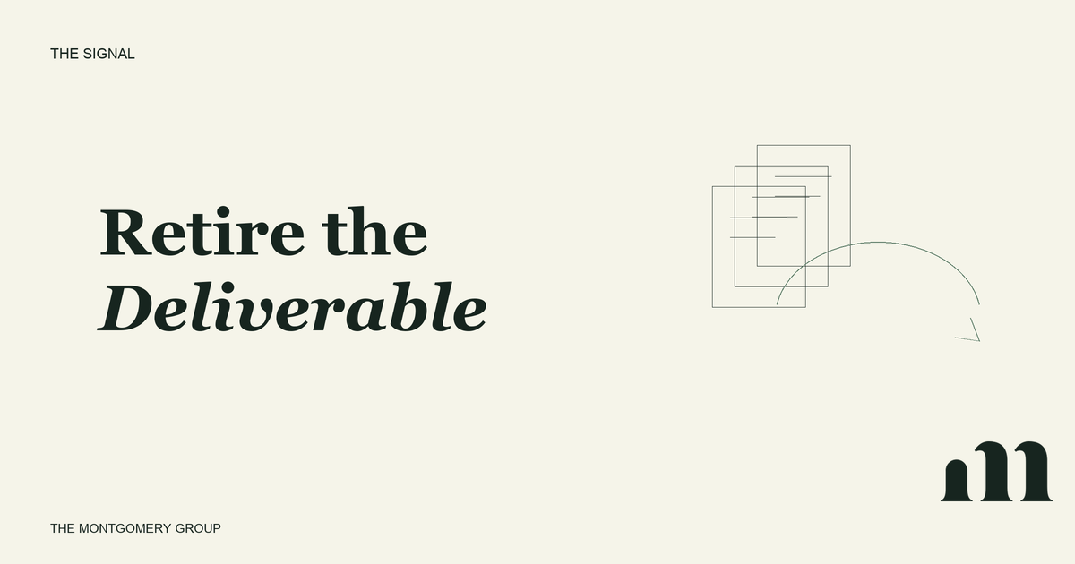 Retire the Deliverable | TMG editorial cover